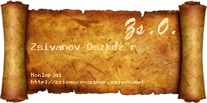 Zsivanov Oszkár névjegykártya
